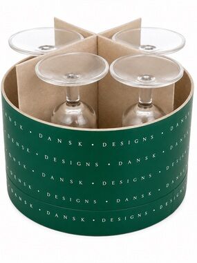 DANSK Designs Set of 4 Clear Stemmed Aperitif/Cordial Glasses with Original Box